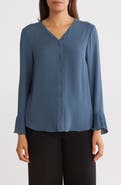 T Tahari Long Sleeve Button-Up Top