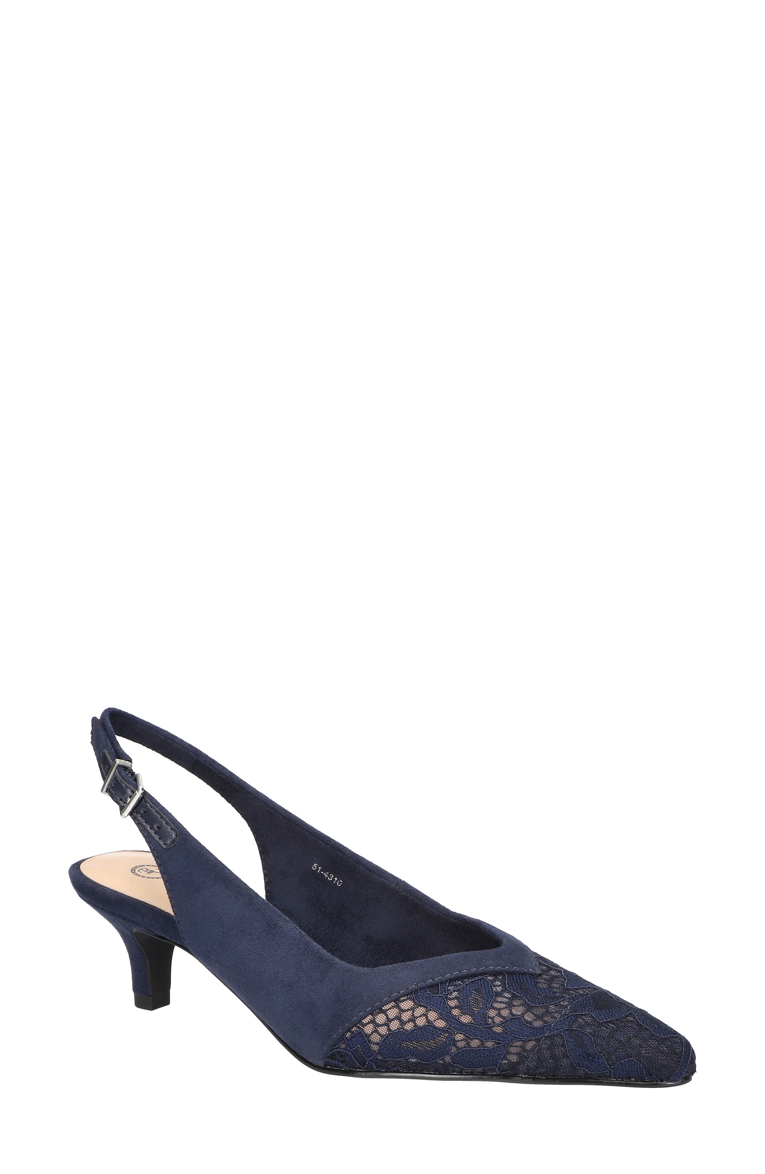 Bella Vita Marquette Slingback Kitten Heel Pump, Main, color, Navy Suede