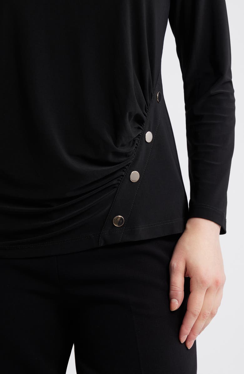 AK ANNE KLEIN Asymmetric Ruched Rivet Accent Top, Alternate, color, 