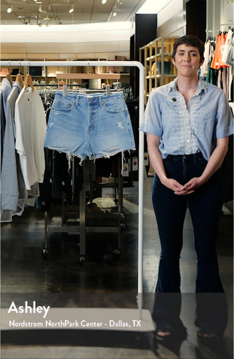 Nova High Waist Cutoff Denim Shorts, sales video thumbnail