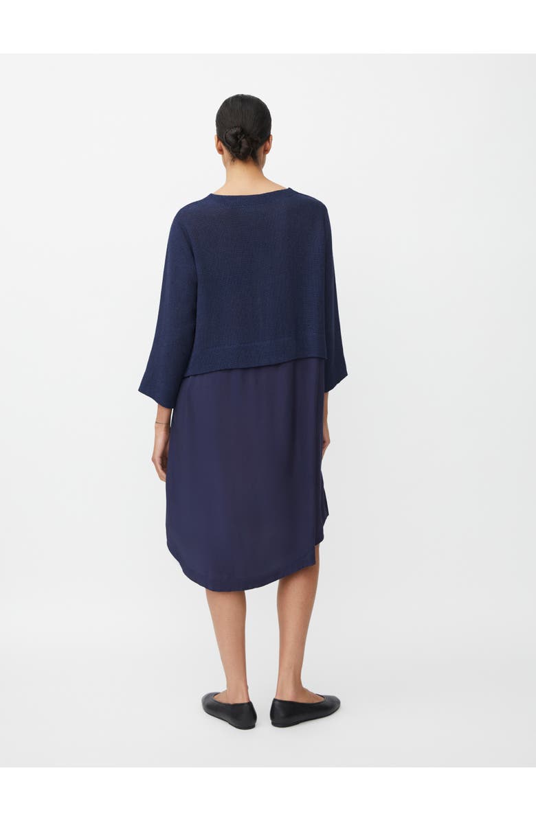 Masai Copenhagen MaNonah 3/4 Sleeve Layered Midi Dress, Alternate, color, Navy Blazer