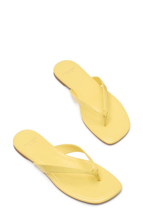 Kate Spade New York Spade Flower Patent Leather Flip Flop In Yuzu Jam