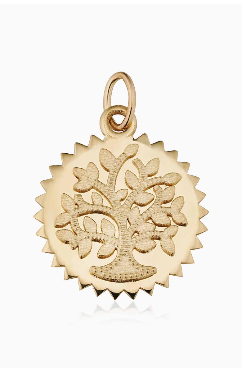 Oradina 14K Yellow Gold Tree of Life Medallion Pendant Charm, Main, color, 