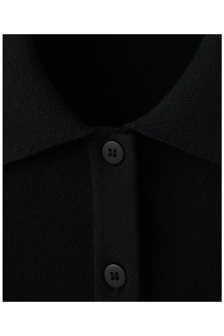 Rib Polo Cardigan, Alternate, color, BLACK