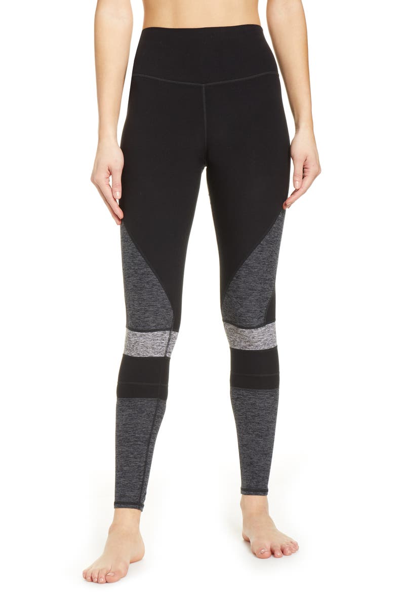 Momentum Alosoft High Waist Leggings, Main, color, BLACK/ DARK GREY/ DOVE GREY