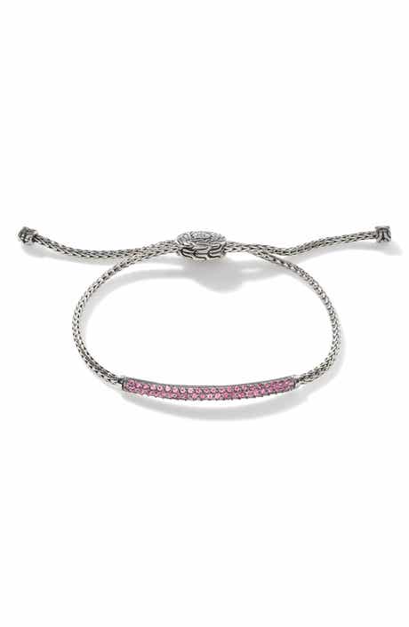John Hardy Classic Mini Pink Tourmaline Slider Bracelet