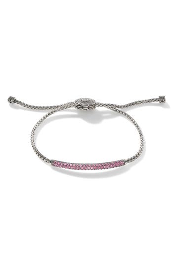 John Hardy Classic Mini Pink Tourmaline Slider Bracelet