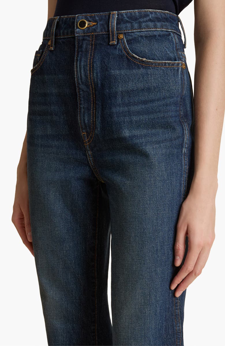 Khaite Danielle High Waist Straight Leg Jeans, Alternate, color, 