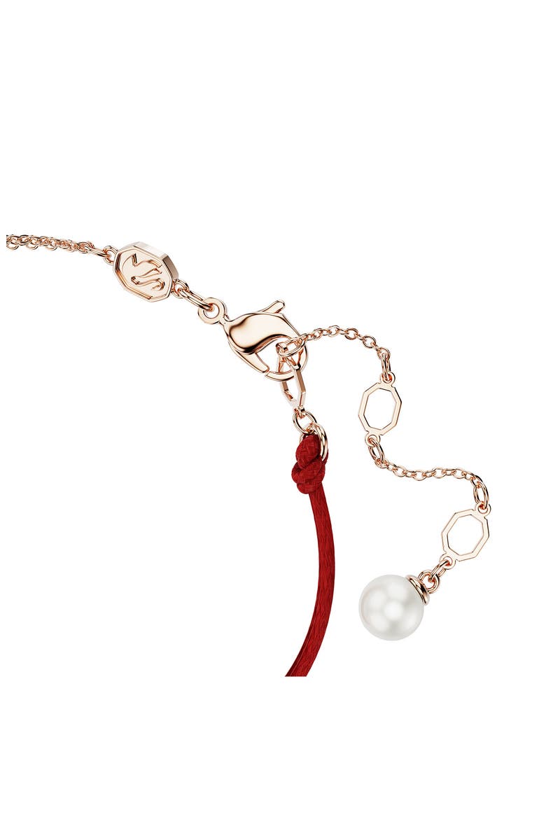 Symbolica Swarovski Faux Pearl Horseshoe Bracelet, Alternate, color, ROSE GOLD