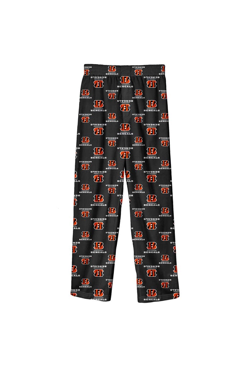 Outerstuff Youth Black Cincinnati Bengals Team-Colored Printed Pajama Pants, Main, color, Black