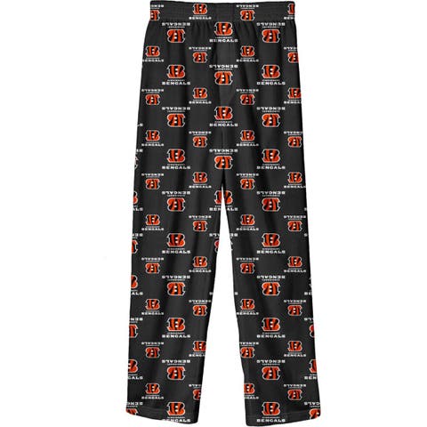 Youth Black Cincinnati Bengals Team-Colored Printed Pajama Pants