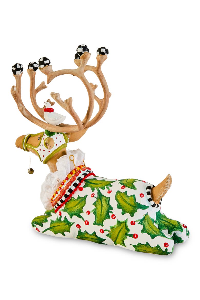 Patience Brewster Dash Away Reindeer Ornament, Alternate, color, GREEN