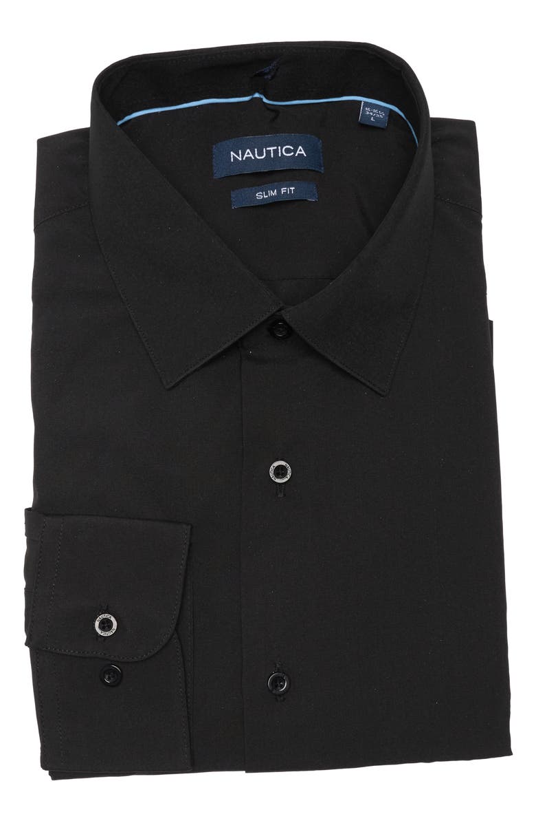 Nautica Slim Fit Solid Dress Shirt, Main, color,