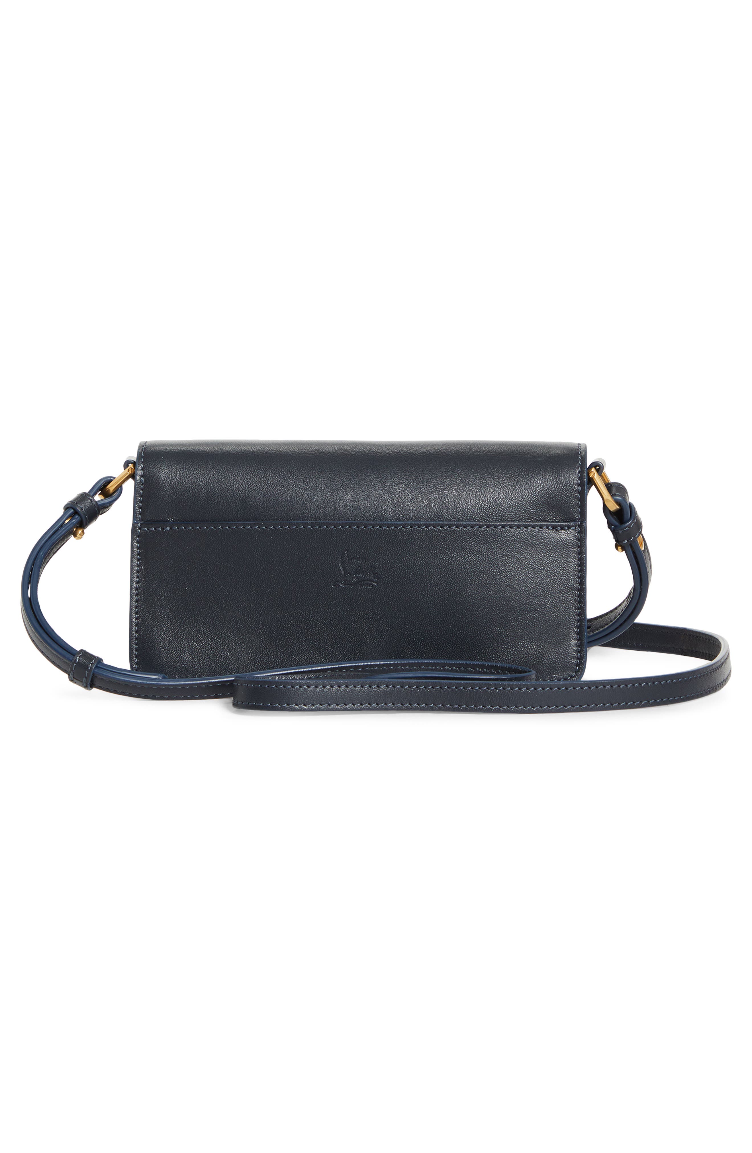 Mini Bettina Leather Crossbody Bag, Alternate, color, U423 MARINE/ GOLD
