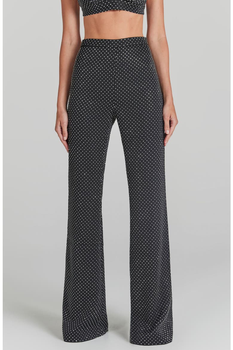 Kira Rhinestone Detail Pants, Main, color, BLACK