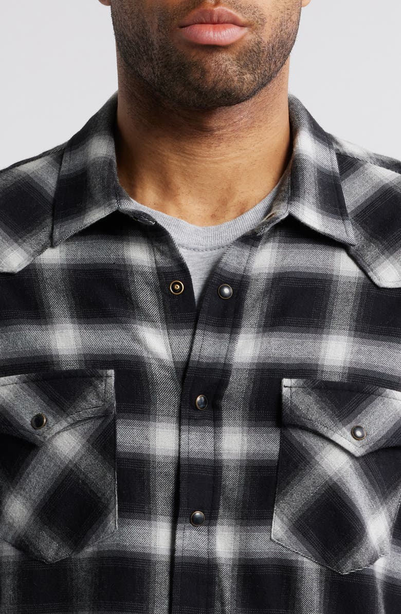 Rails Roy Relaxed Fit Plaid Stretch Cotton Snap-Up Shirt, Alternate, color, 