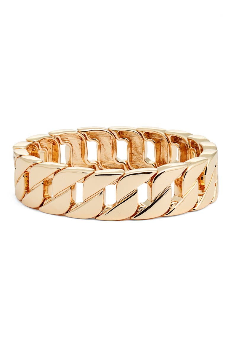 The Baby Chain Stretch Bracelet, Main, color, GOLD