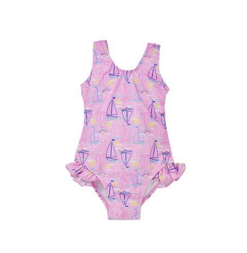 Girls Sun Protective UPF 50+ Delaney Hip Ruffle Swimsuit