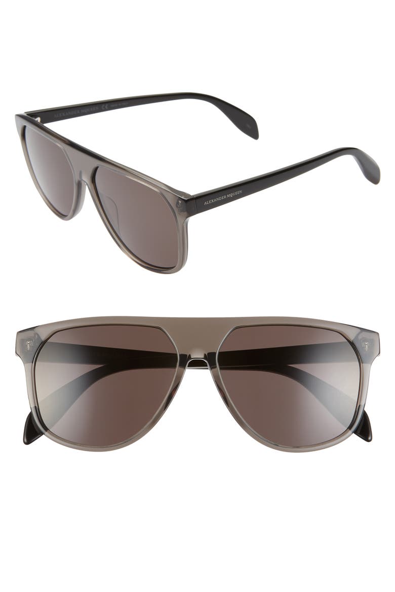 Alexander McQueen 58mm Sunglasses, Main, color, GREY