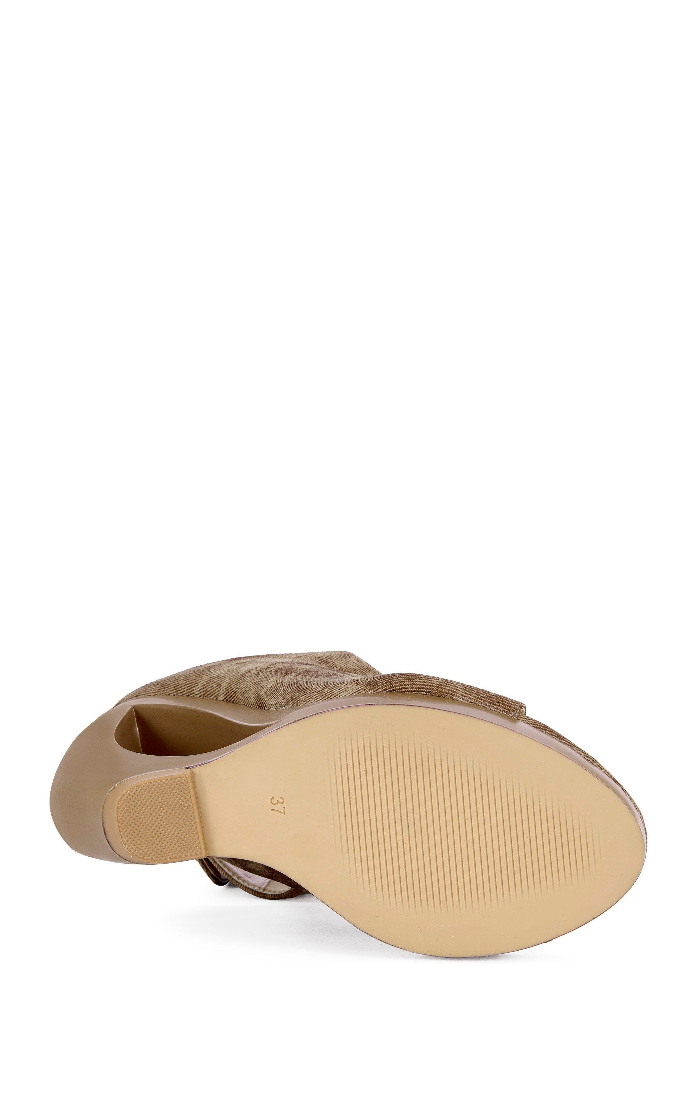 AZALEA WANG CIRCOS-BLACK WEDGE SANDAL BOOTIE - BLACK / 9 / WEDGE, Alternate, color, Brown