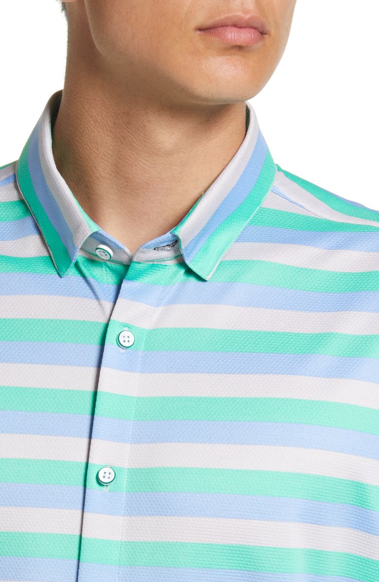 Mizzen+Main Men's Halyard Stripe Short Sleeve Stretch Button-Up Shirt, Alternate, color,