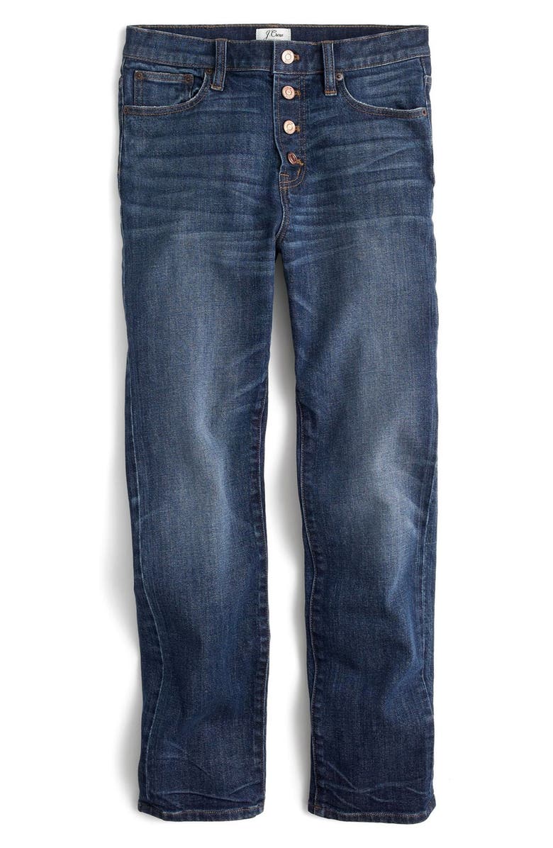 J.CREW FACTORY J.Crew 'Straight Away' Stretch High Rise Crop Jeans, Alternate, color, 