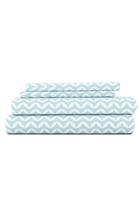 HOME SPUN Premium Ultra Soft Puffed Chevron Pattern 4-Piece Bed Sheet Set