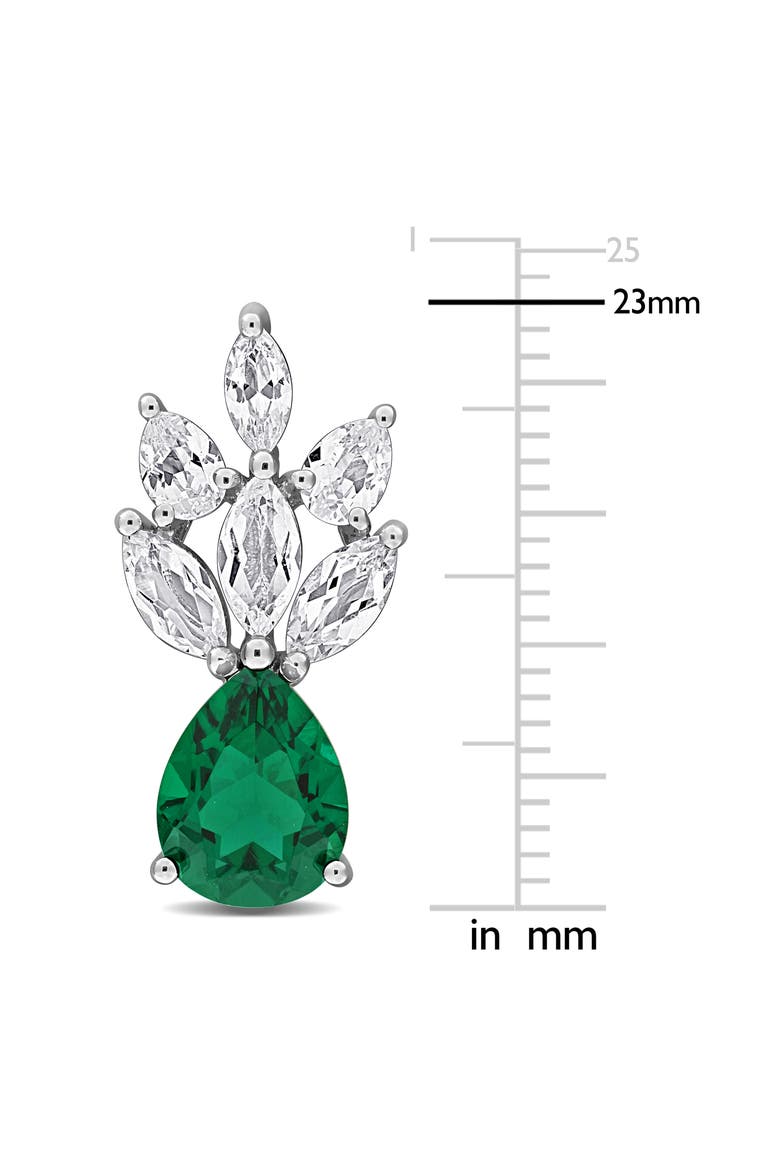 Lab Created Emerald Drop Earrings, Alternate, color, GREEN