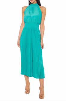 Oleg Cassini Pleated Midi Dress