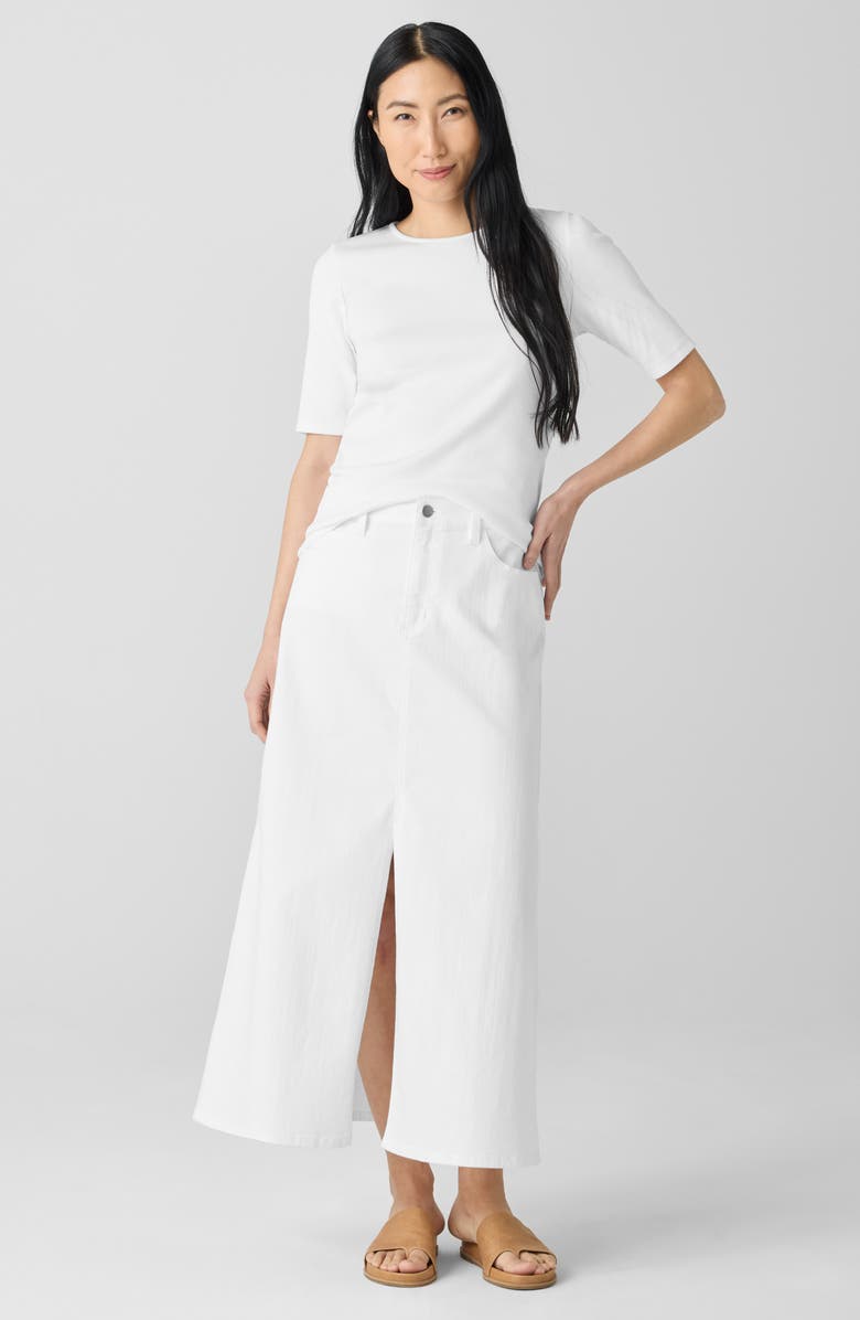 Eileen Fisher A-Line Denim Maxi Skirt, Alternate, color, White