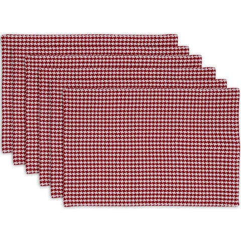 Tango Red Houndstooth Placemat Set/6