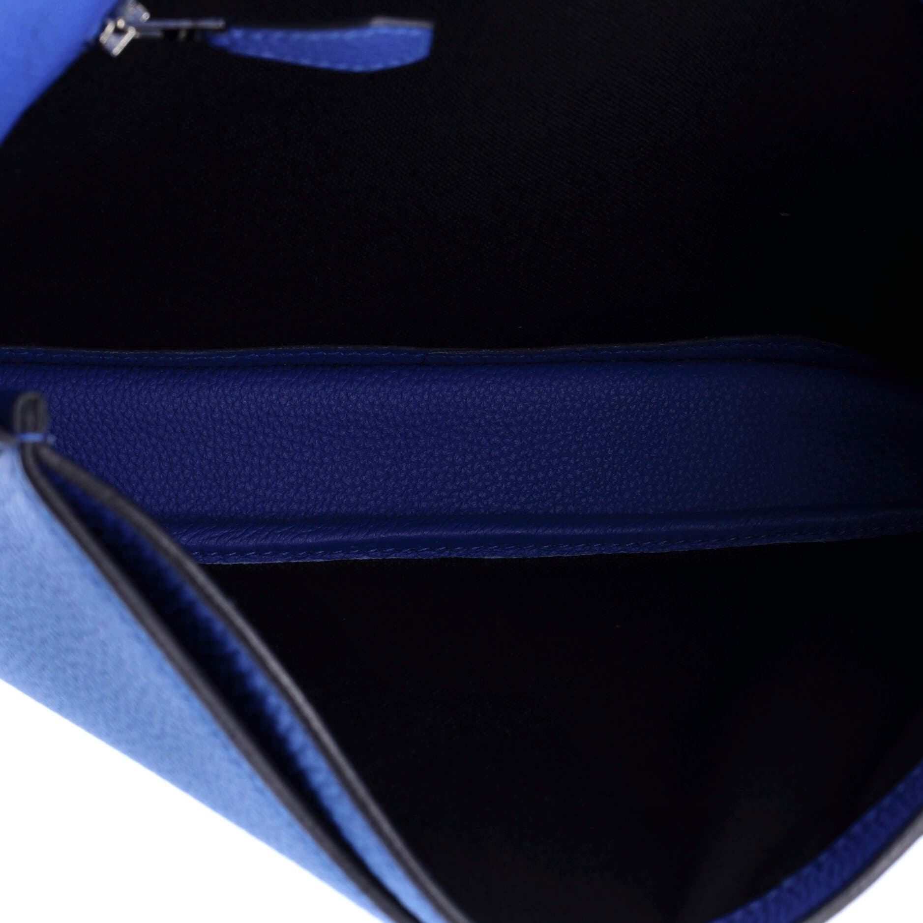 Pre-Owned Hermes Steve Light Junior Messenger Bag Togo, Alternate, color, Bleu Zellige