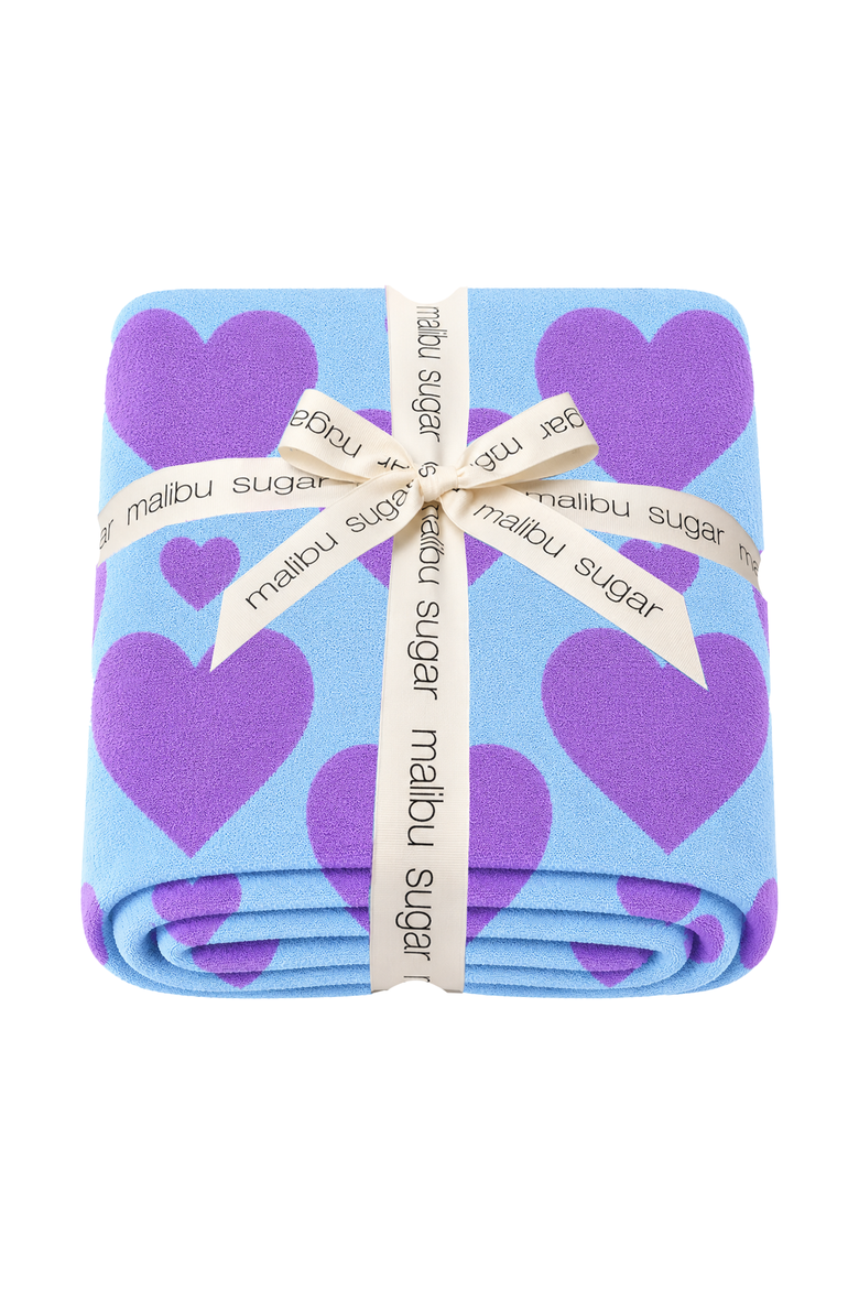 Malibu Sugars' Heart Reversible Blanket - Kid, Main, color, New Sky Blue/Neon Lavender