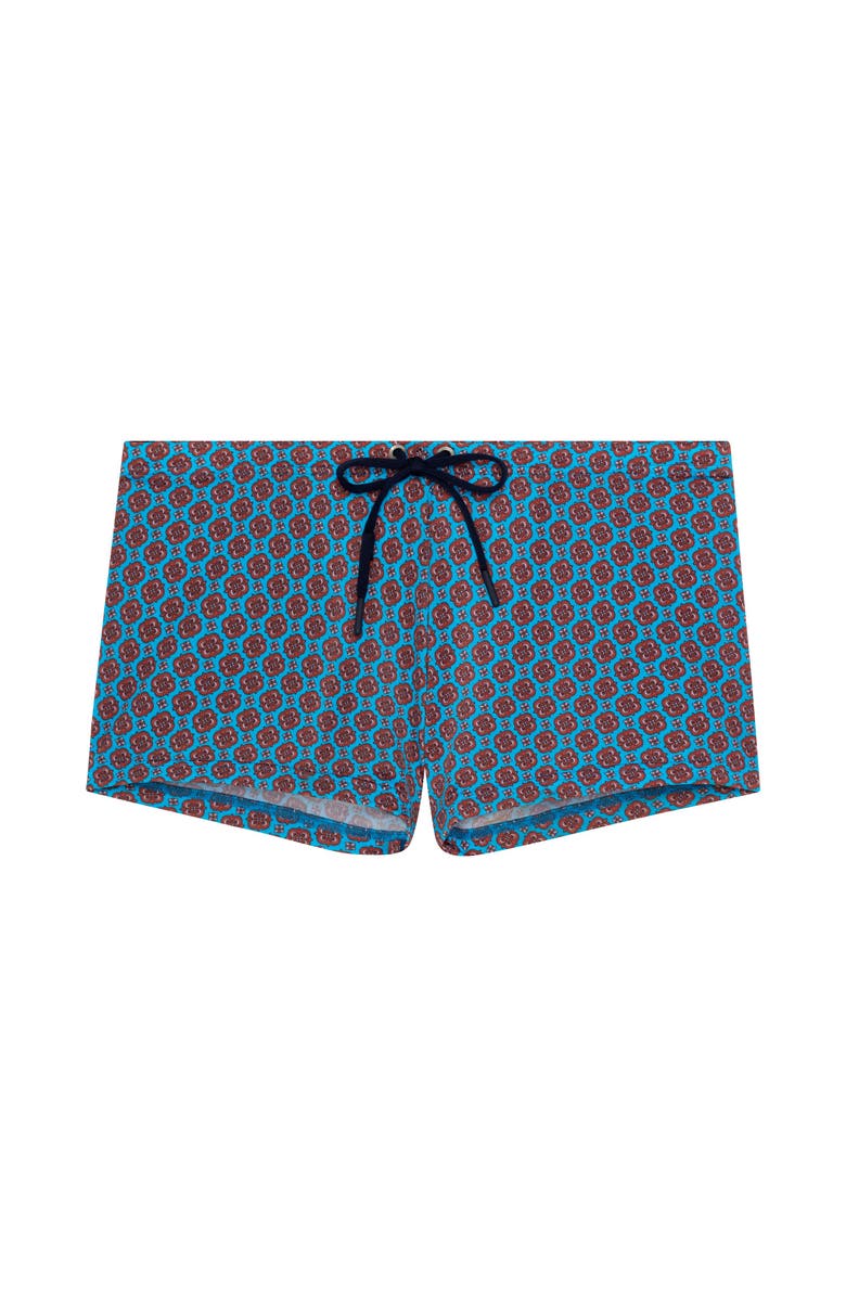 HOM Anglet Swim Shorts, Main, color, Turquoise Print