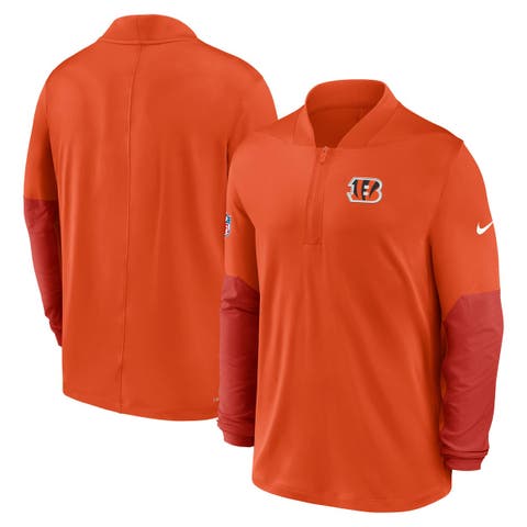 Men's Nike Orange Cincinnati Bengals Sideline Dri-FIT Half-Zip Pullover