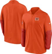 Nike Men's Nike Orange Cincinnati Bengals Sideline Dri-FIT Half-Zip Pullover