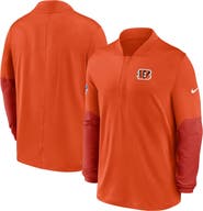 Nike Men's Nike Orange Cincinnati Bengals Sideline Dri-FIT Half-Zip Pullover