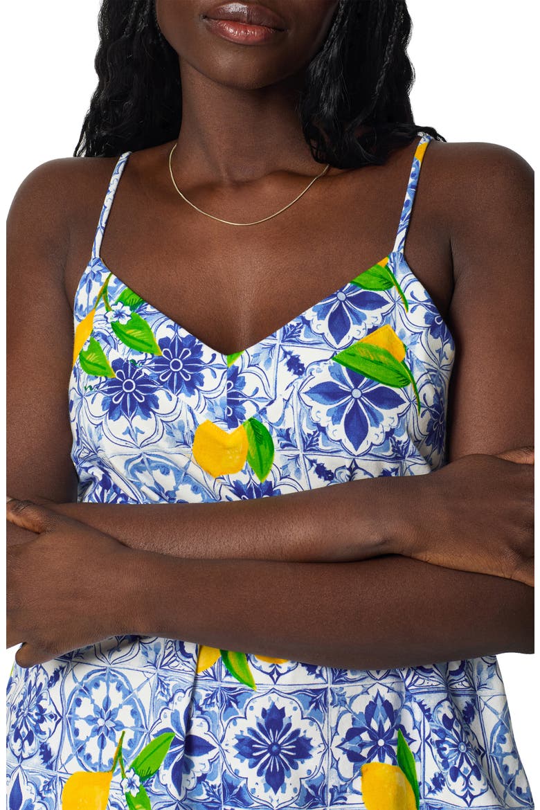 Print Crop Pajamas, Alternate, color, AZURE SUMMER