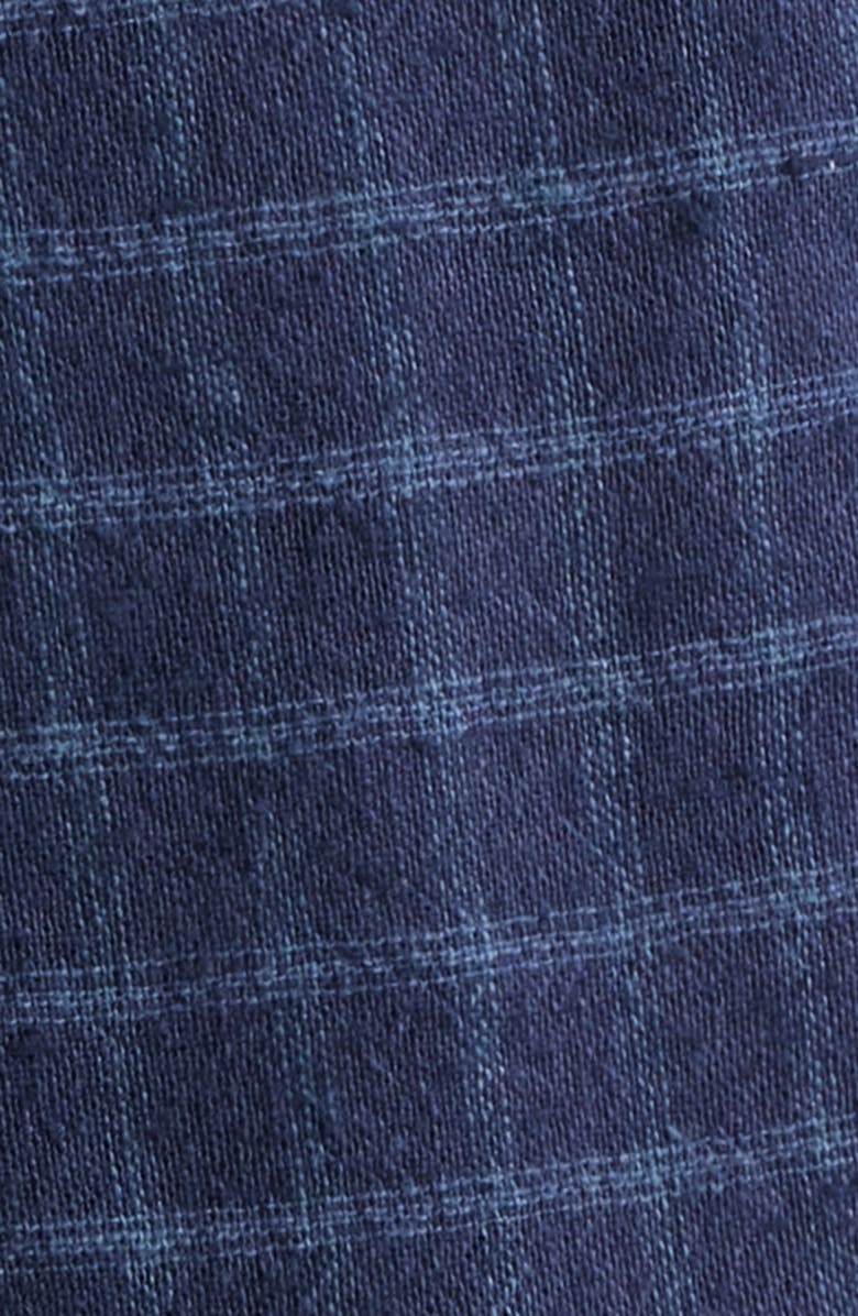 Topman Blue Check Flannel Shorts, Alternate, color, Navy