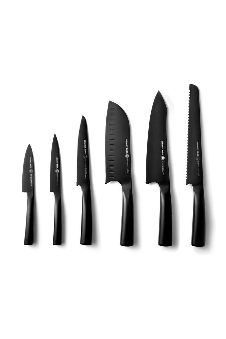 Jet Black 7-Piece Knife Block Set, Alternate, color, Black