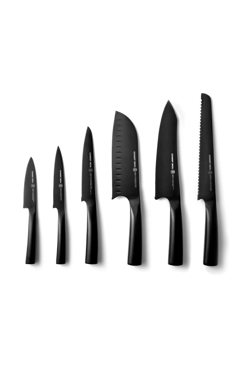 Schmidt Brothers Cutlery Jet Black 7-Piece Knife Block Set, Alternate, color, Black