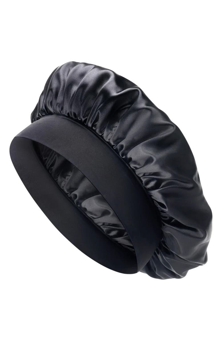 BLISSY Halo Silk Bonnet, Main, color, Black