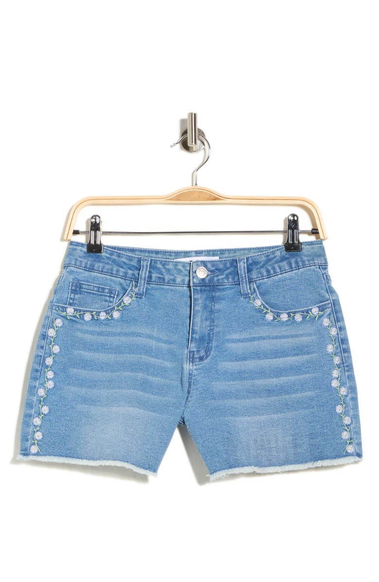 Vigoss Denim Miniskirt, Main, color, Medium Wash