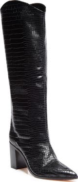 Schutz Maryana Pointed Toe Block Heel Knee High Boot