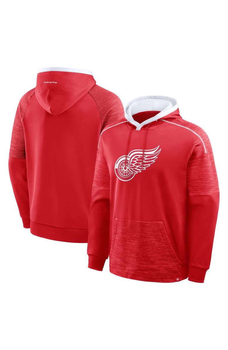 FANATICS Men
s Fanatics Red Detroit Red Wings Goaltender Defender Pullover Hoodie, Main, color, Red