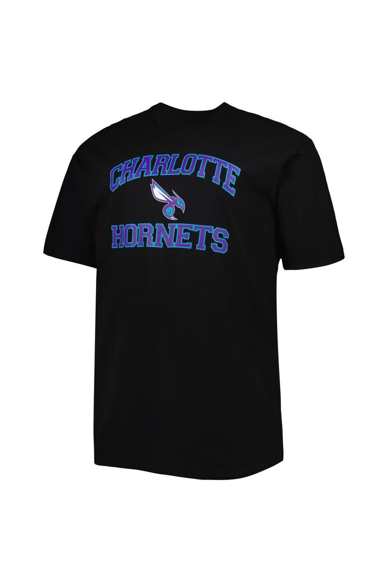 Men's Black Charlotte Hornets Big & Tall Heart & Soul T-Shirt, Alternate, color, Black