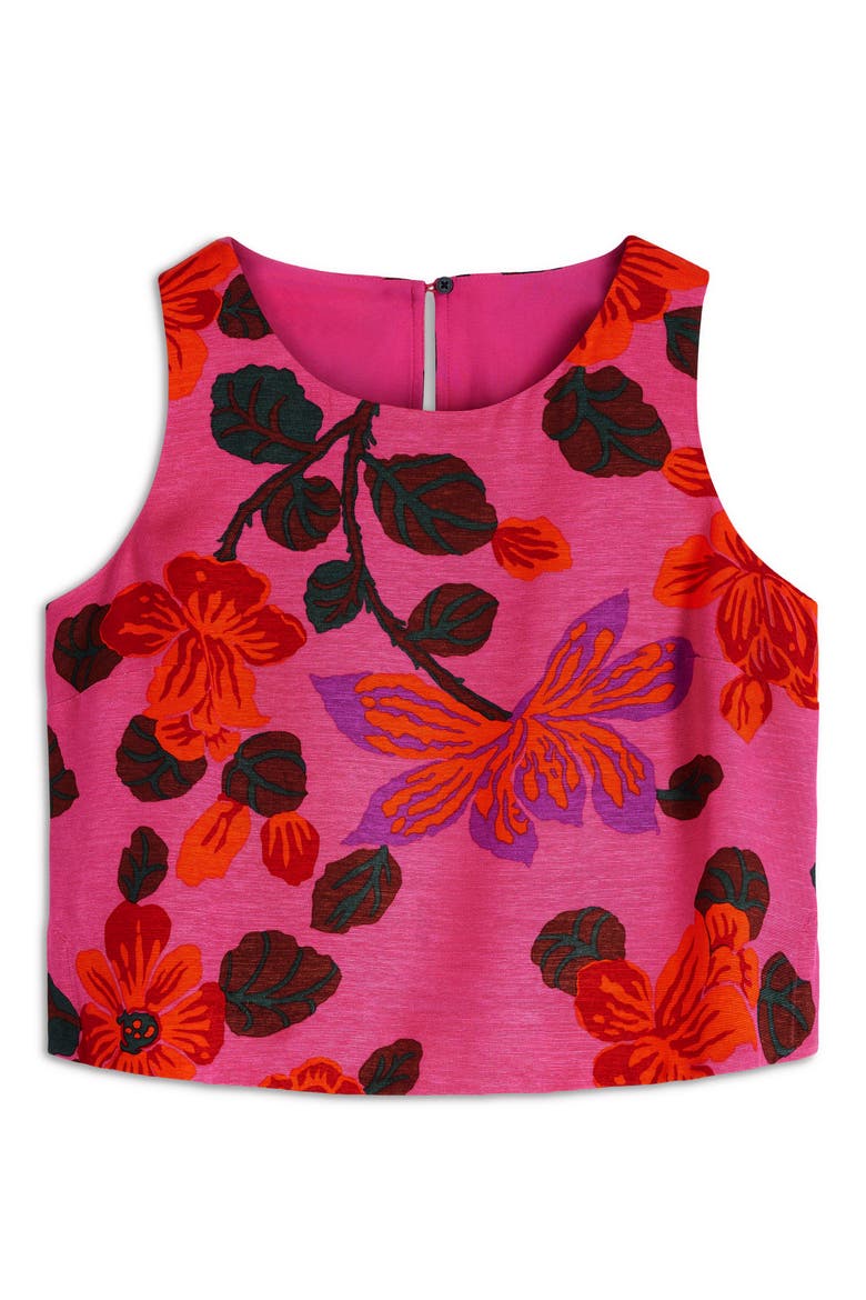 Occasion Floral Faille Top, Alternate, color, PINK FLORAL