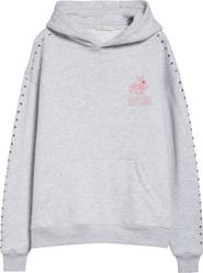 Sandy Liang Mung Bean Terminator Bunny Crystal Embellished Graphic Hoodie