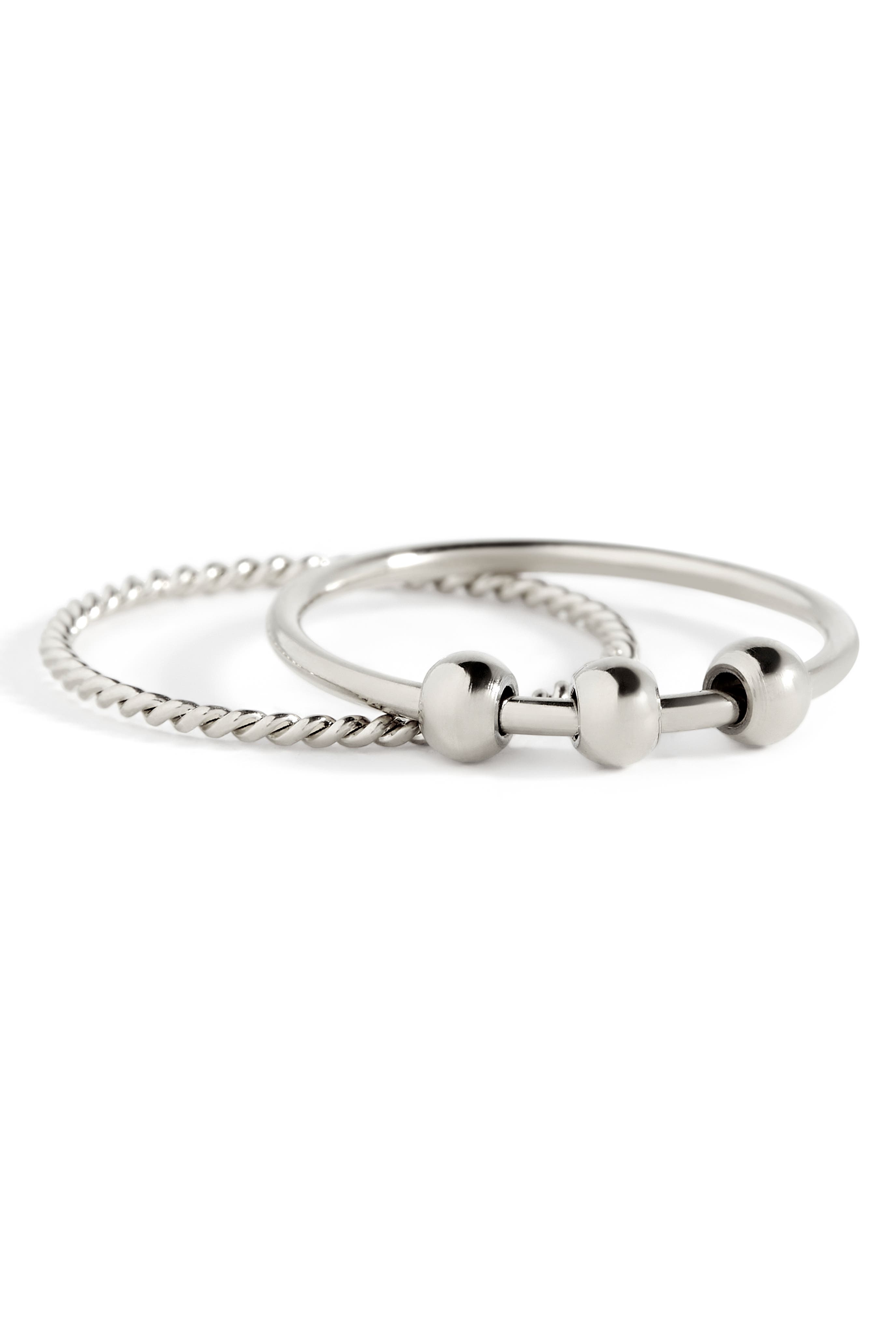 Mint & Lily Dainty Stackable Beaded Fidget Set Ring | Nordstrom