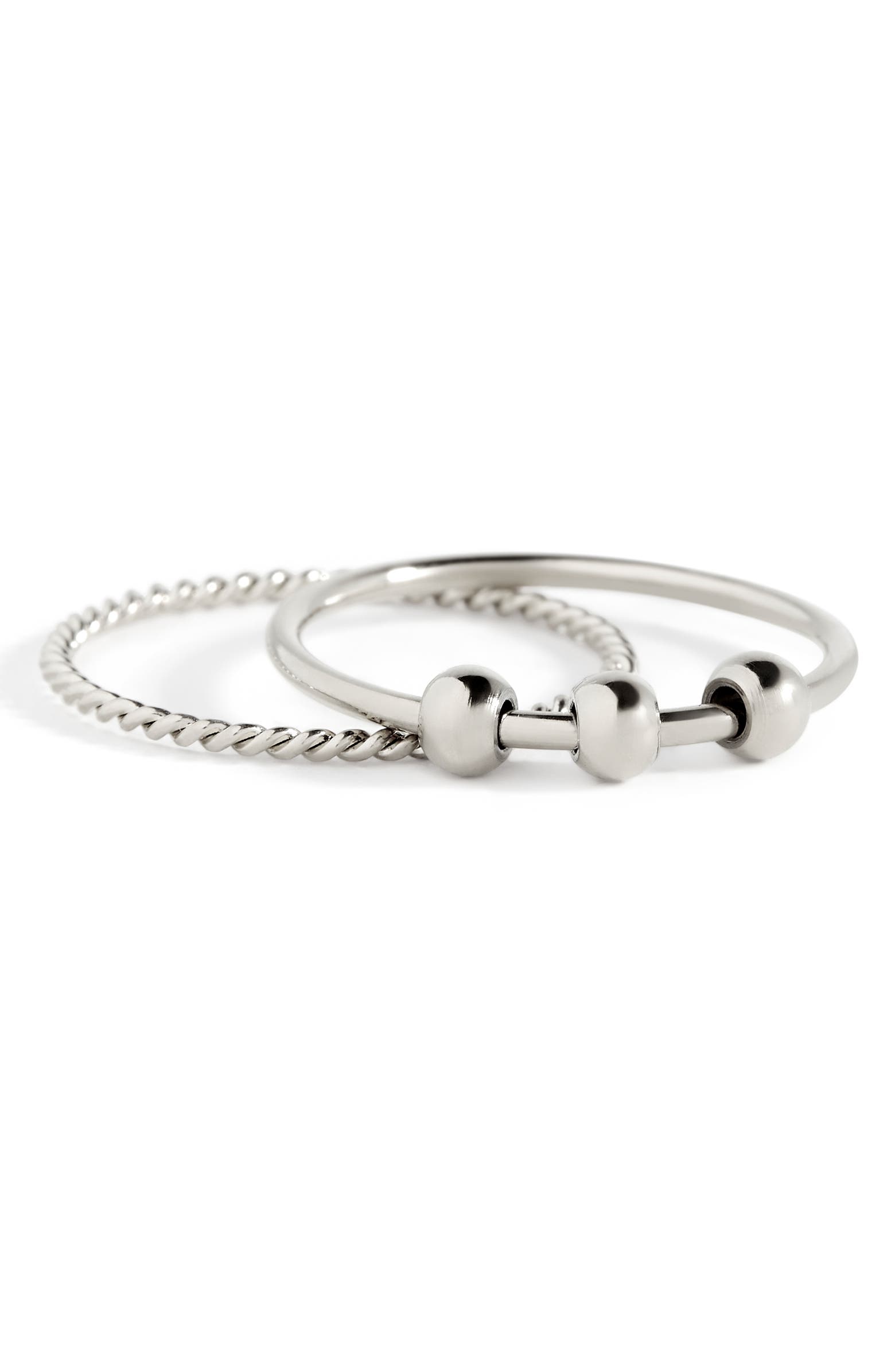 Mint & Lily Dainty Stackable Beaded Fidget Set Ring | Nordstrom